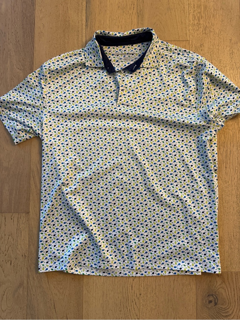 Men's Pickleball Polo Shirt in Blue & Yellow